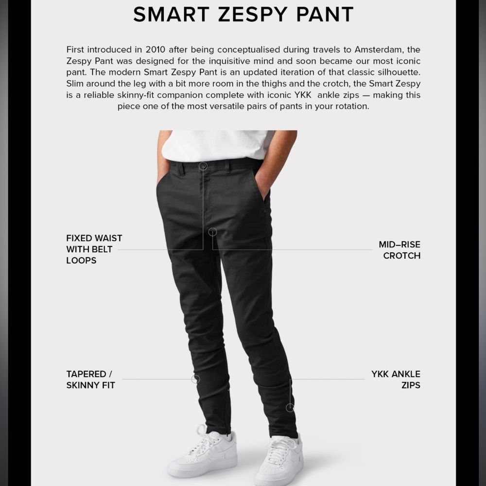 I Love Ugly Black Smart Zespy Regular Rise Fixed Waist Tapered Slim Pant SZ M - Picture 15 of 15